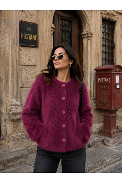 ŞIK VE MUTLU Midi Fur Coat with Scarf Accessory
