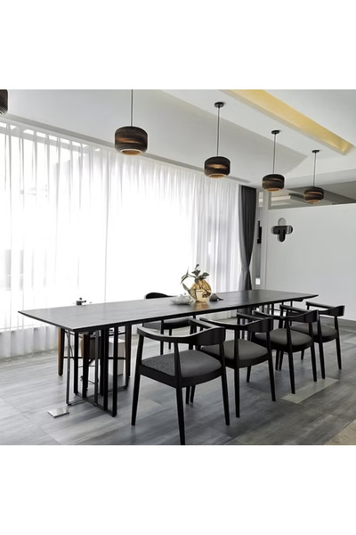 kold concept YMK2138 Endüstriyel Dikdörtgen Yemek Masası Ahşap Metal Ayaklı