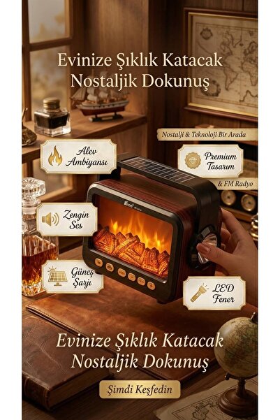 Genel Markalar Şömine Görünümlü Nostaljik Radyo - El Fenerli Model