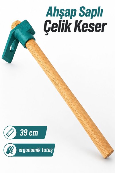 Badem10 Ahşap Saplı Çelik Keser Marangoz Keseri Dayanıklı Çelik Başlıklı Ağaç...