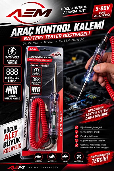 AEM Dijital Oto Kontrol Kalemi 12V-24V