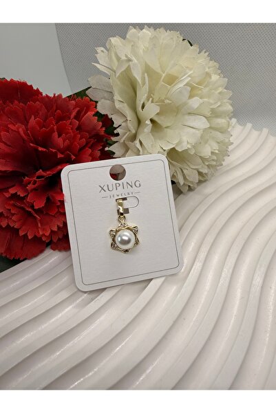 XUPING JEWELRY 14K KUYUM SERİ ZİRKON TAŞLI İNCİLİ ÇELİK KOLYE UCU