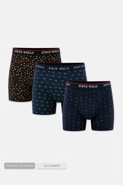 Steve Wolls Boxeri pentru bărbați cu modele mixte, pachet de 3 - 23661