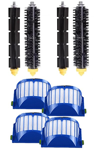 Rovexa Irobot Roomba 600 Series Compatible 2 Main Brushes 4 Hepa Filters