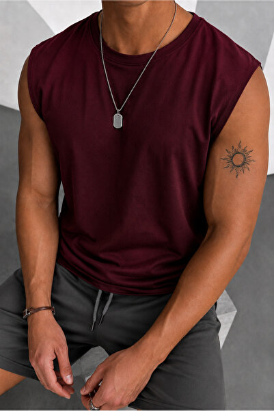 FAVORİST Plain Unprinted Men's Sports Athlete T-Shirt Zero Sleeve 100% Cotton...