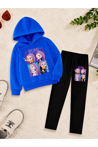 Cevval Girl's Crew Neck Sweatshirt and Leggings Set