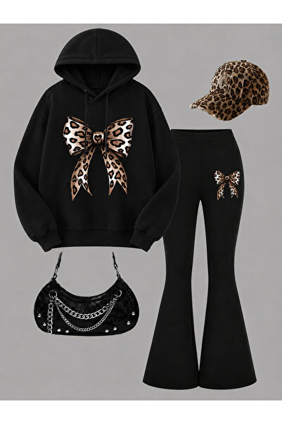 Cevval Girl's Hooded Sweatshirt and Spanish-Cut Leggings Set