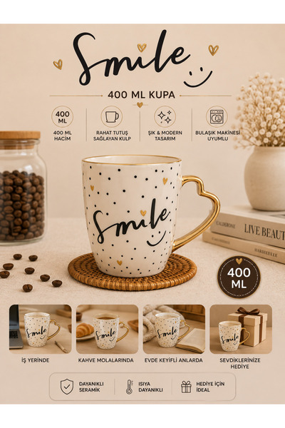 THIRTEEN SELECT Büyük Boy Porselen Kupa 400 ml