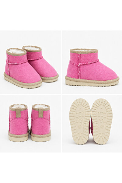 ues Unisex Children's Daily Mini Ankle Boots with Thick Fuzzy Insole