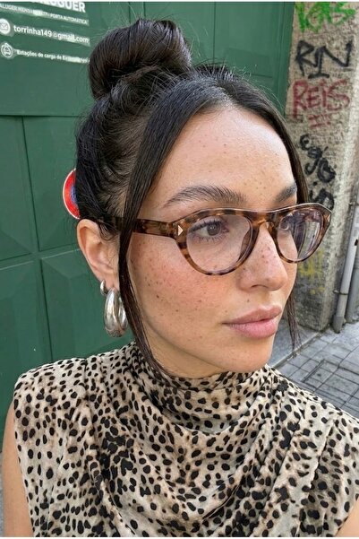 Chunky Frame Rigel Vintage Leopar Çerçeveli Ultra Hafif Blue Block Mavi Işık Filtreli Kadın Gözlüğü