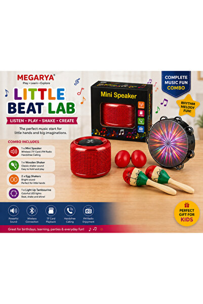 MegArya Little Beat Lab Kids Music Set with Mini Speaker & Percussion