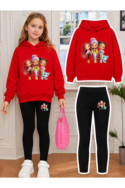 Cevval Girl's Crew Neck Sweatshirt and Leggings Set