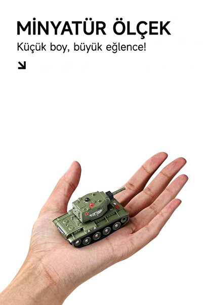 PopŞeker 1:64 RC Mini Tank Seti - Kızılötesi Savaş Özellikli 2'li Sesli ve Iş...