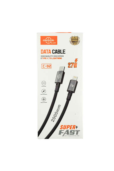 UNISON GSM Cablu USB-C la Lightning, Încărcare rapidă 27W, 2 m