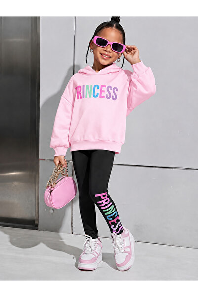 Cevval Girl's Crew Neck Sweatshirt and Leggings Set
