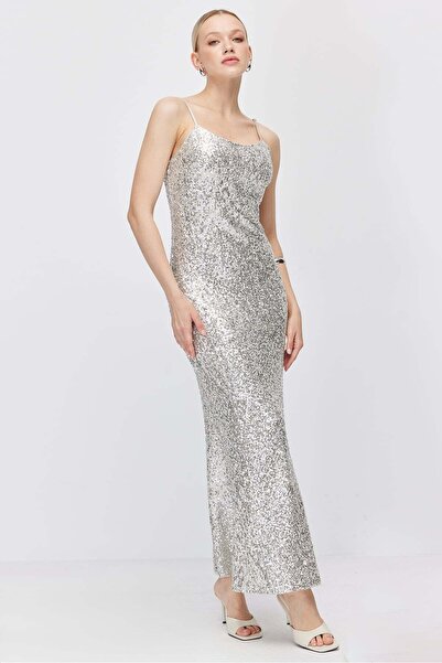 PAULMARK Women's Thin Strap Sequined Dress