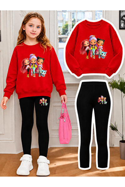 NIMBLECO Girl's Crew Neck Sweatshirt and Leggings Set