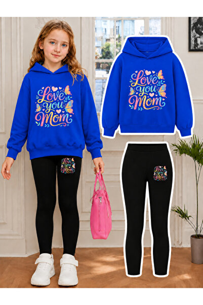 Cevval Girl's Crew Neck Sweatshirt and Leggings Set