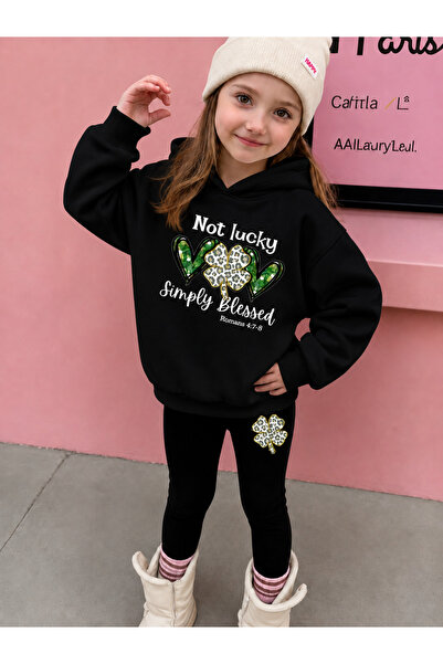 Cevval Girl's Crew Neck Sweatshirt and Leggings Set