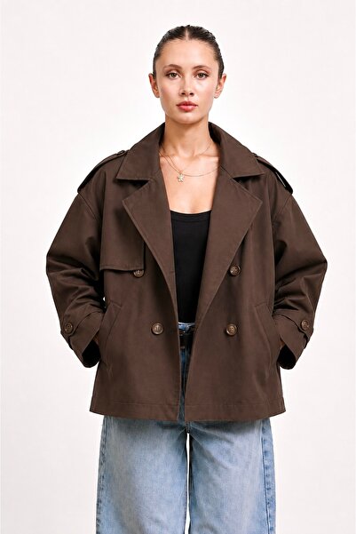 Helen Goods New Season Women's Midi Length Water Repellent Oversize Trench Coat