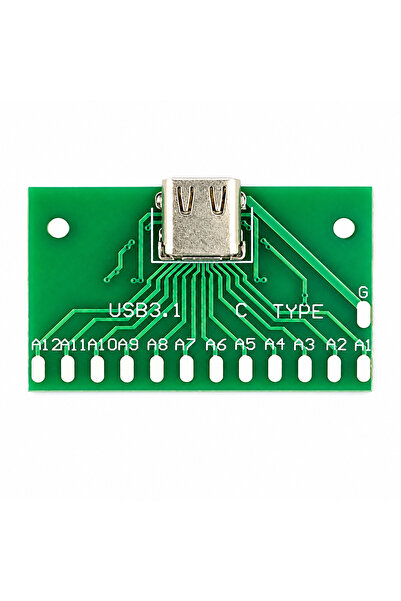 USB Type-C Breakout Adaptör Kartı 2.54 mm DIP USB-C Dişi Konnektör Dönüştürücü