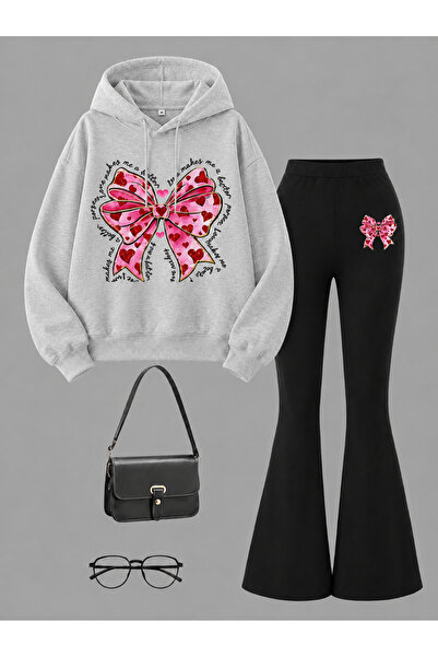 Cevval Girl's Hooded Sweatshirt and Spanish-Cut Leggings Set