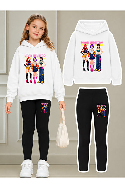 Cevval Girl's Crew Neck Sweatshirt and Leggings Set