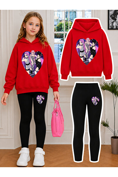 Cevval Girl's Crew Neck Sweatshirt and Leggings Set