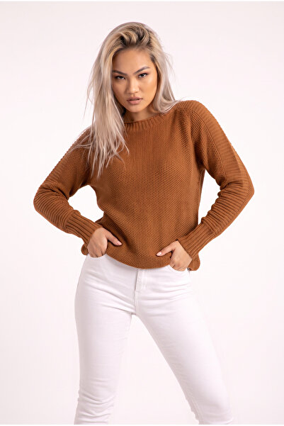 WeShaya Women's Acrylic Tile Knit Sweater, Batwing Sleeve, V-Neck, Long Sleeve
