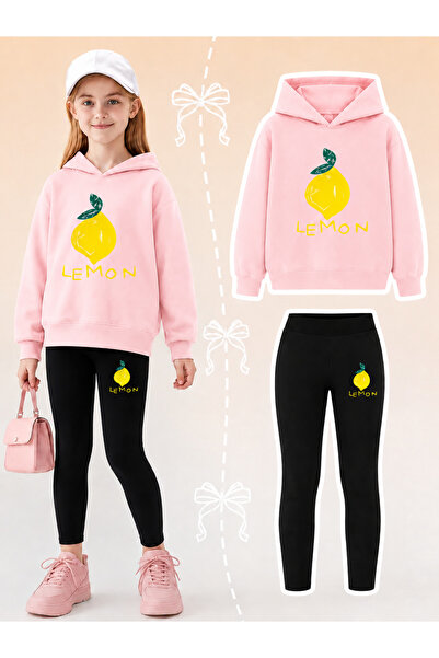 Cevval Girl's Crew Neck Sweatshirt and Leggings Set