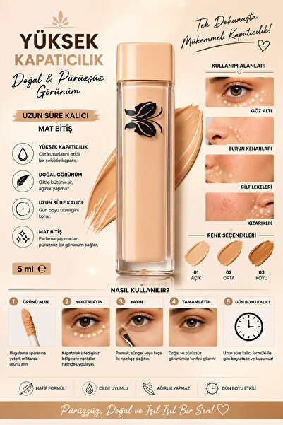 Deep Passion Kapatıcı Concealer 5 ml – Yüksek Kapatıcılık ve Doğal Mat Görünüm