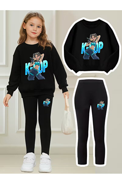 ROOSTER GOLD Girl's Crew Neck Sweatshirt and Leggings Set