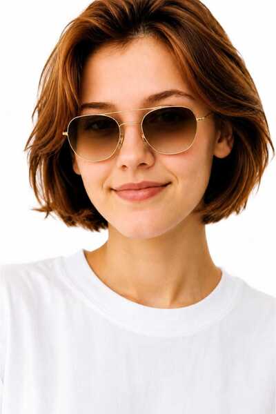 Revival Frames Sunglasses Unisex Brown Glass Gold Frame Uv400