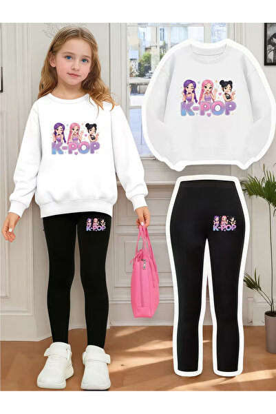 ROOSTER GOLD Girl's Crew Neck Sweatshirt and Leggings Set