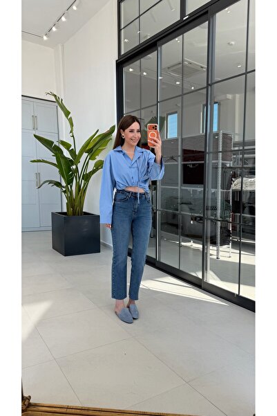 elif teke Mari Blue Cut-Off Jeans