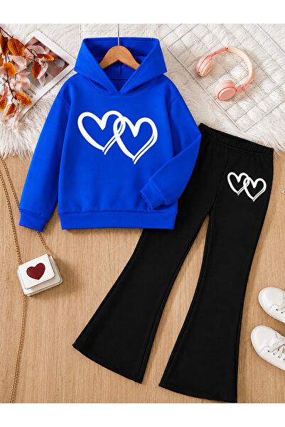 Cevval Girl's Hooded Sweatshirt and Spanish-Cut Leggings Set