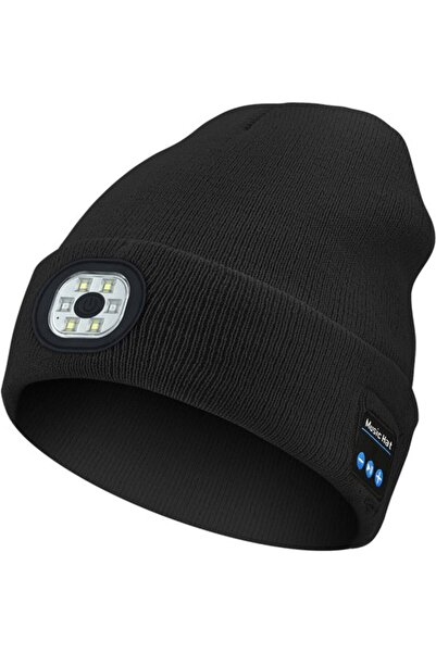 Morvena Picks Palarie Bluetooth tricotata cu lumina - Unisex - Palarie Blueto...