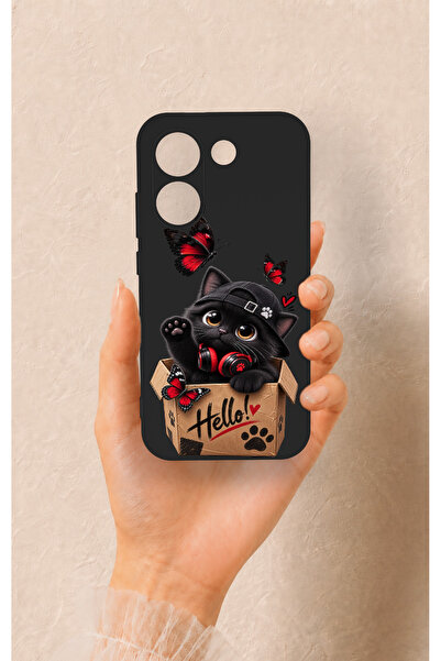 Vip Case Poco X8 Pro Uyumlu Hello Cat Desenli Silikon Kılıf
