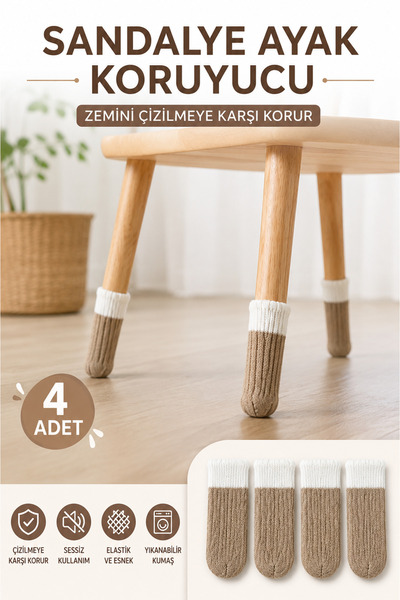 Binbirreyon 4 Pieces Chair Socks Chair Foot Protector Silent Floor Protector ...