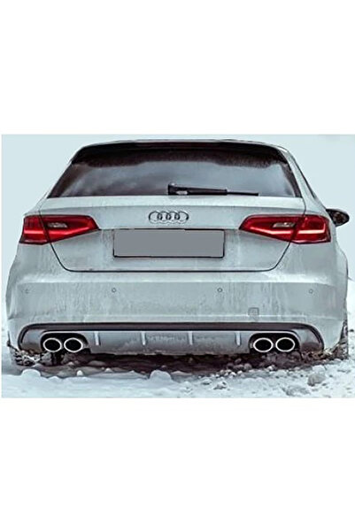 HasAkman Audi A3 8v HB S3 Difüzör Sağ Sol Çift Çıkış Parlak Siyah Difizör 201...