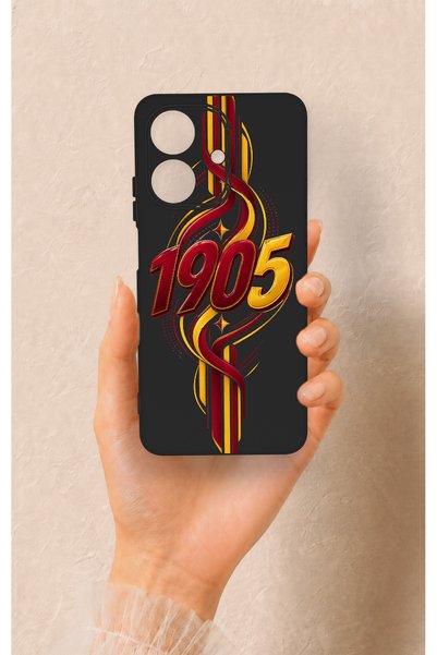 Vip Case Realme Note 60 Compatible Yellow Red Ivy Patterned Silicone Case