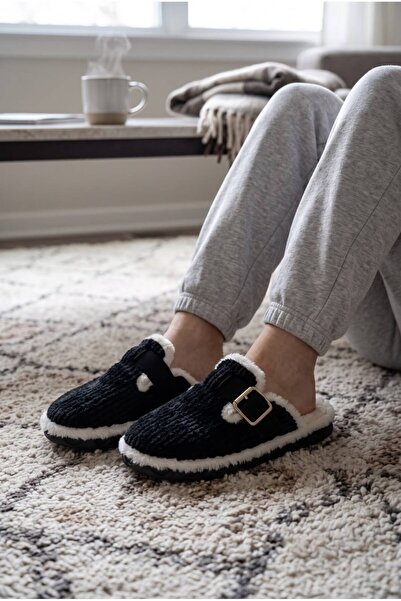 mustey Soft, Non-Noisy Sole, Buckle Detailed Luxury Indoor Slippers