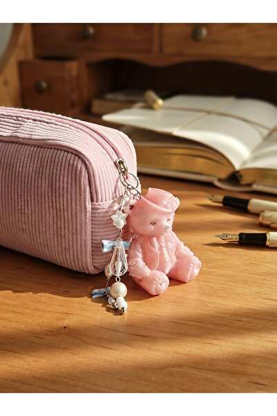 Romantic Teddy Bag Charm (Opal ve Cam Boncuk Detaylı)
