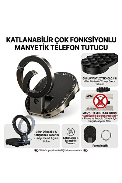 Modifiyum Çok Fonksiyonlu Katlanabilir Mıknatıslı Telefon Tutucu Stand 18 Van...