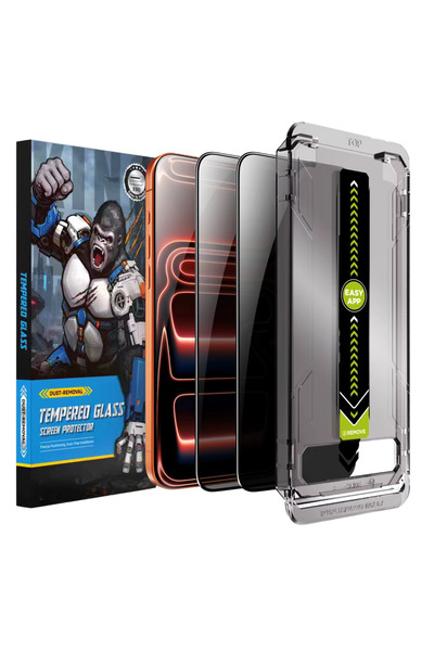 GrandMobile Kit X2 Folii iPhone 15 Pro Max, din Sticla Privacy, Robotek Titan...