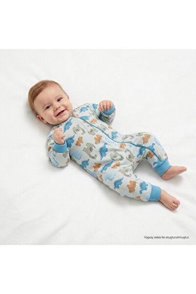 ebebek Hello Baby HelloBaby Erkek Bebek Uyku Tulumu Dinozor Baskılı Fermuarlı...