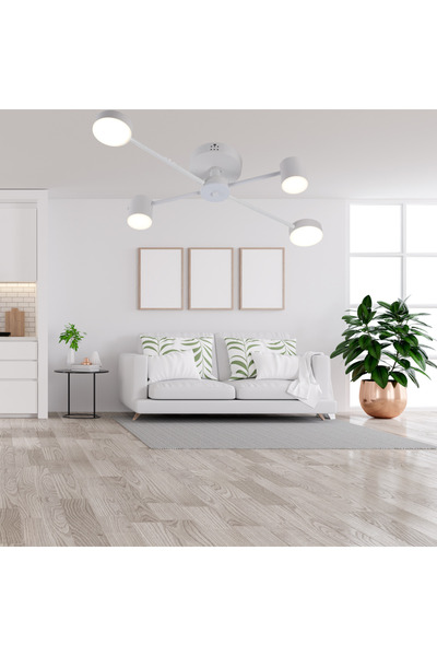 RFAN Πολυέλαιος LED RFAN, Μοντέλο R9029-4, με Τηλεχειριστήριο, 3 Τύποι Φωτισμ...