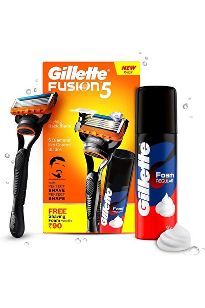 Gillette شفرة حلاقة يدوية للرجال من فيوجن لحلاقة مثالية وشكل مثالي للذقن، ورغ...