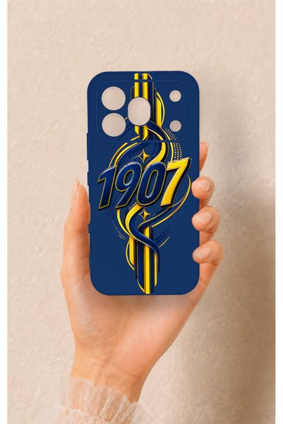 Vip Case Honor 600 Pro Compatible Yellow Navy Blue Ivy Patterned Silicone Case