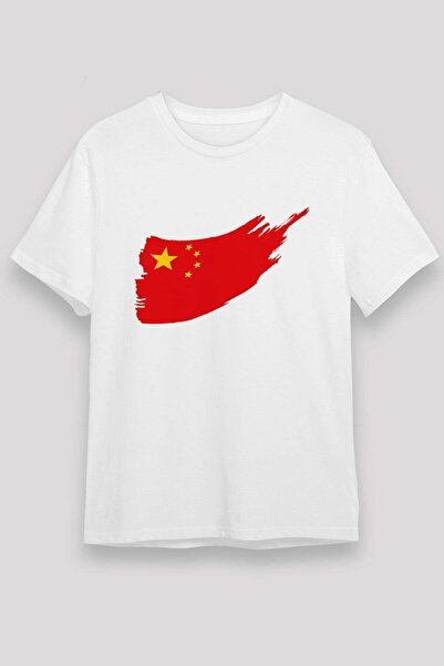 Darkhane Chinese Flag Brushstroke Printed T-Shirt